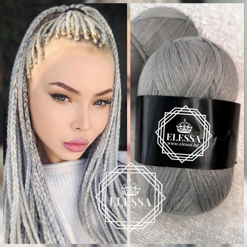 Brazilian Yarn for Braids High-quality Acrylic Wool for Hair Jumbo Braids,  Senegalese Twist, Wraps Natural, Knitting Hair, Grey Hair Braids 