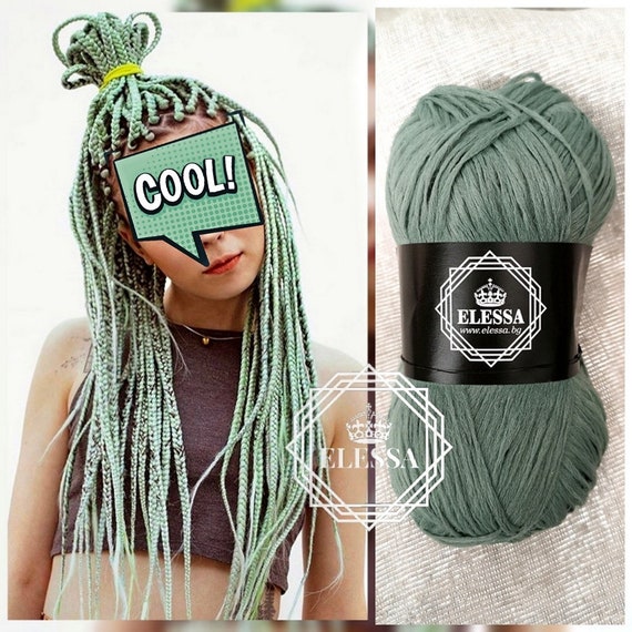 Brazilian Yarn for Braids High-quality Acrylic Wool for Hair Jumbo Braids,  Senegalese Twist, Wraps Natural, Knitting Hair, Mint Hair Braids 