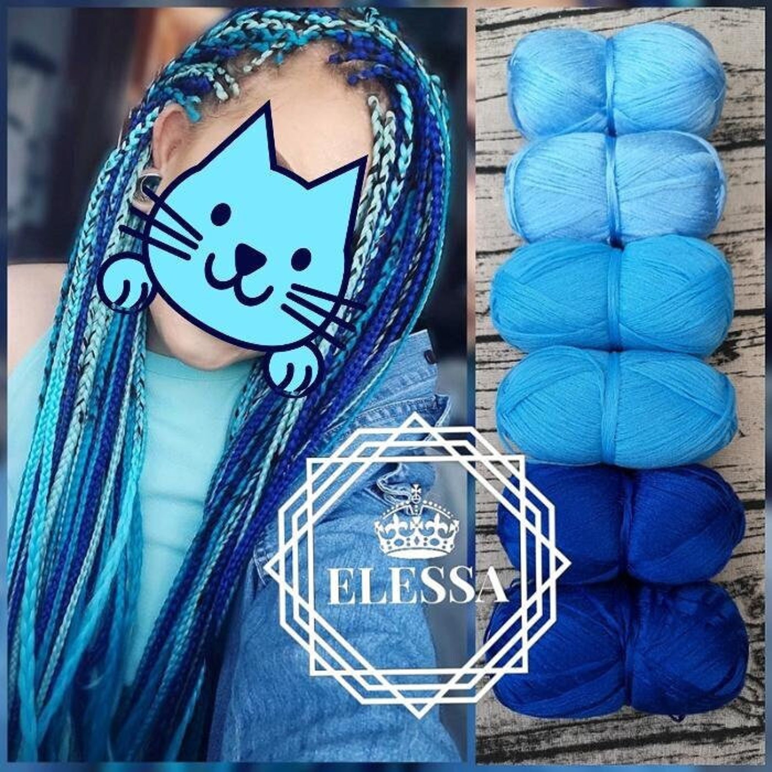 SET of Brazilian Yarn for Braids Highquality Acrylic Wool for Etsy