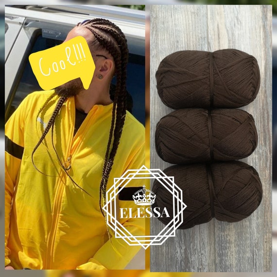 Brazilian Yarn for Braids High-Quality Acrylic wool for Hair Jumbo Braids,  Senegalese Twist, Knitting Hair BROWN braids, Box Braids for Men