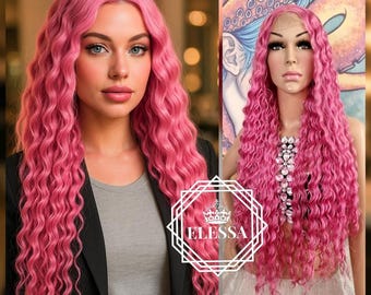 Daily Wear WIG! 22” Body Wavy 2 Tone Pink Shimmer “undercut  display picture 2