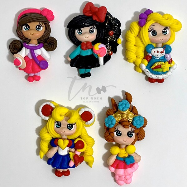 Character tv,  Clay For Bows, Bows Centers, Flat Back Clay, Bow Making Supplies, Clay Charm for Hair Bows, polymer clay center