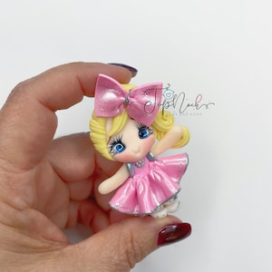 Big bow dollclays for bows, clay dolls, bow centers, clays for badge reel