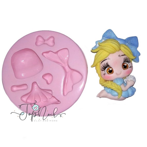 Molde silicona Princesas manualidades porcelana fria