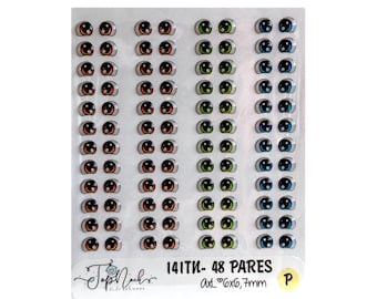 Resin Eyes -141 (New collection ), Adhesive eyes, dolls eyes, 3d stickers,
