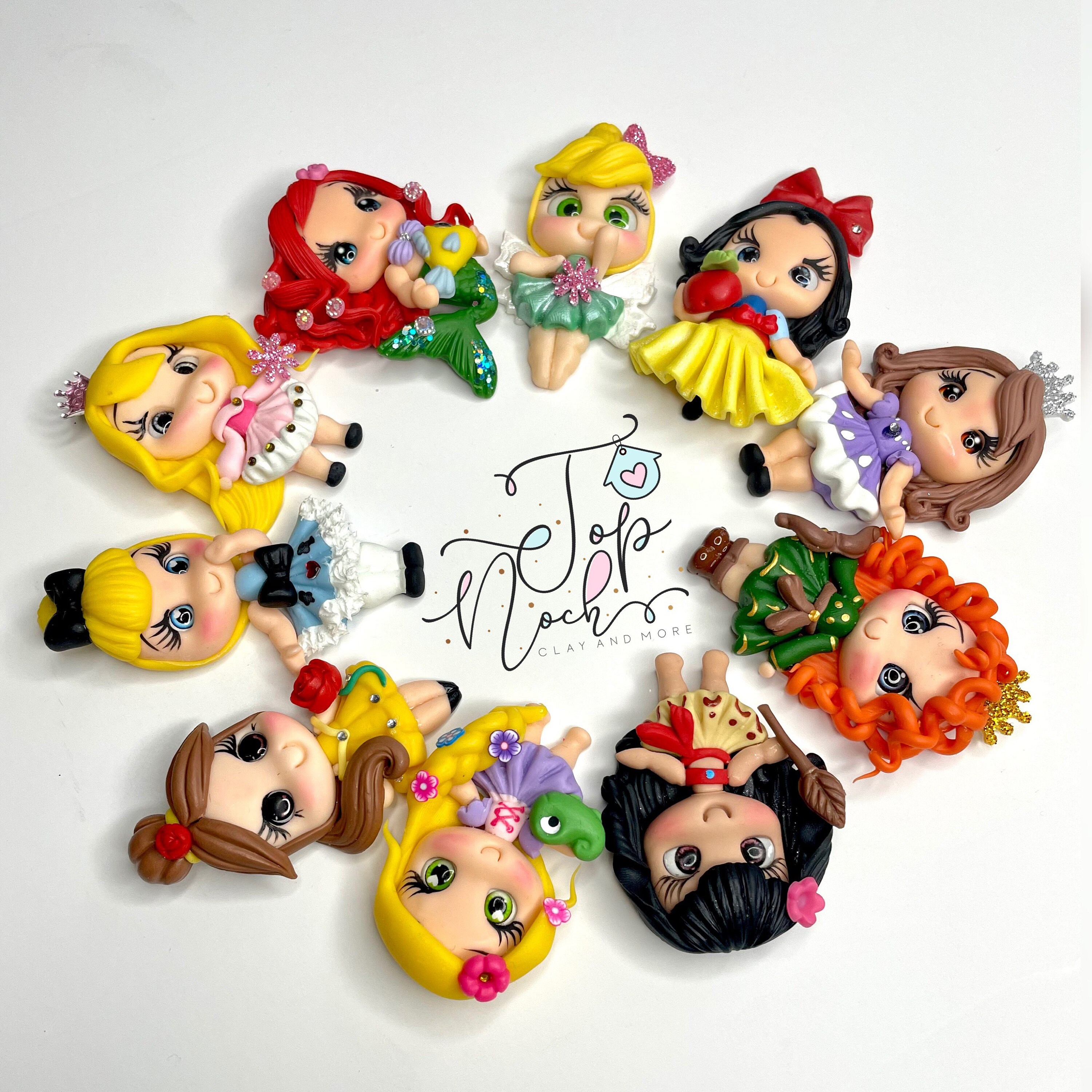 Once upon a time doll, clay dolls, center piece clay, bow centers, cl…