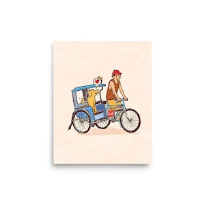 Filipino Tricycle Dog [Unframed] // Philippines Culture Art Illustration Print
