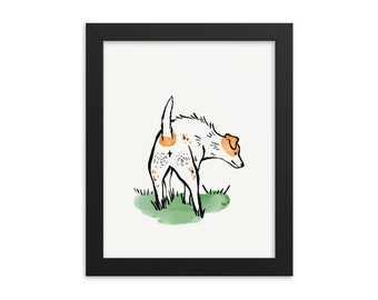 Jack Russell Butt // Dog Pet Portrait Framed Art Print Poster