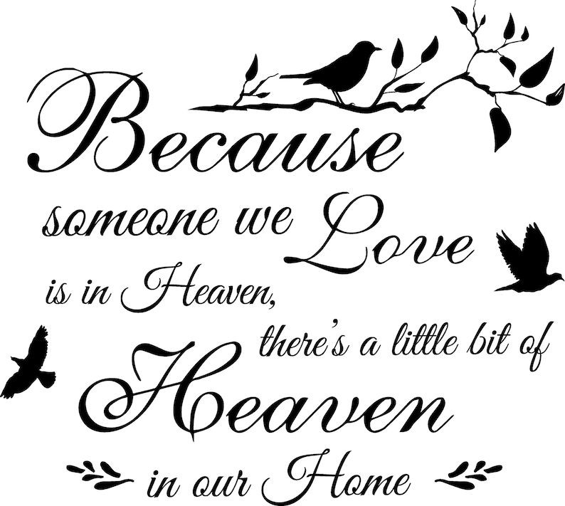 Svg Because Someone We Love is in Heaven DXF PNG Jpg Cut - Etsy