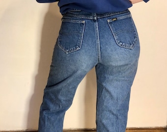 1980s Faded Lee Riders Jeans Raw Hem