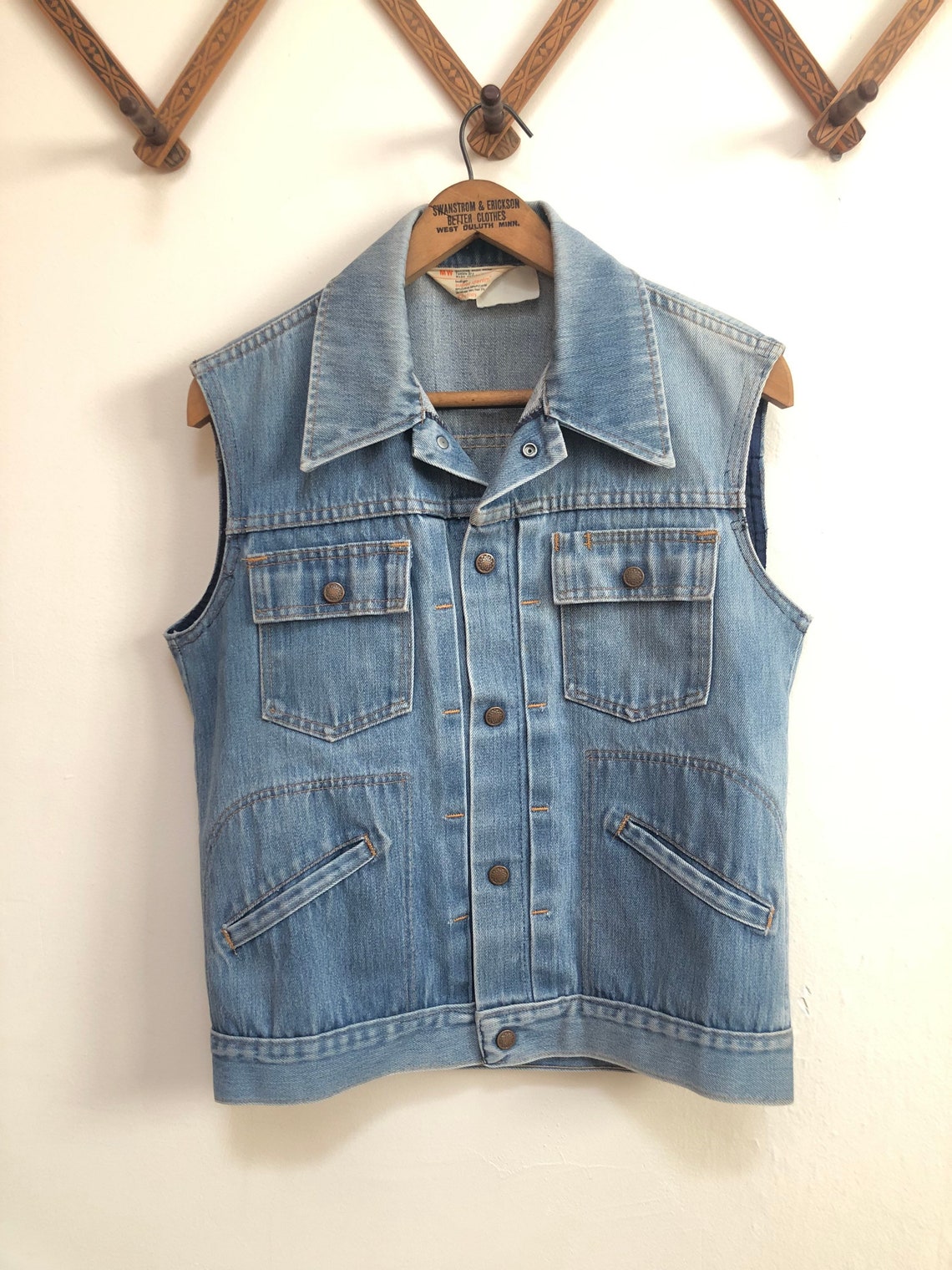 Vintage 1970s JCPenney Indigo Super Denim Jean Vest | Etsy