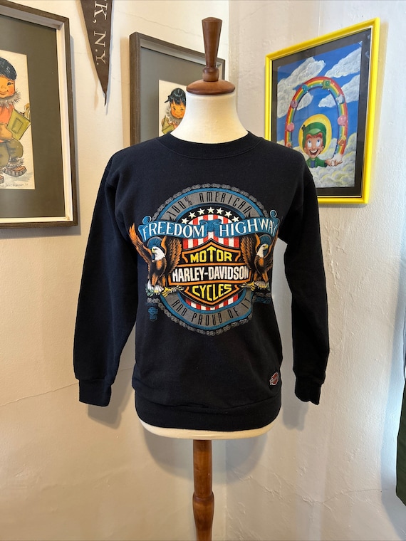 Vintage Black Harley Davidson Sweatshirt 1990 Smal