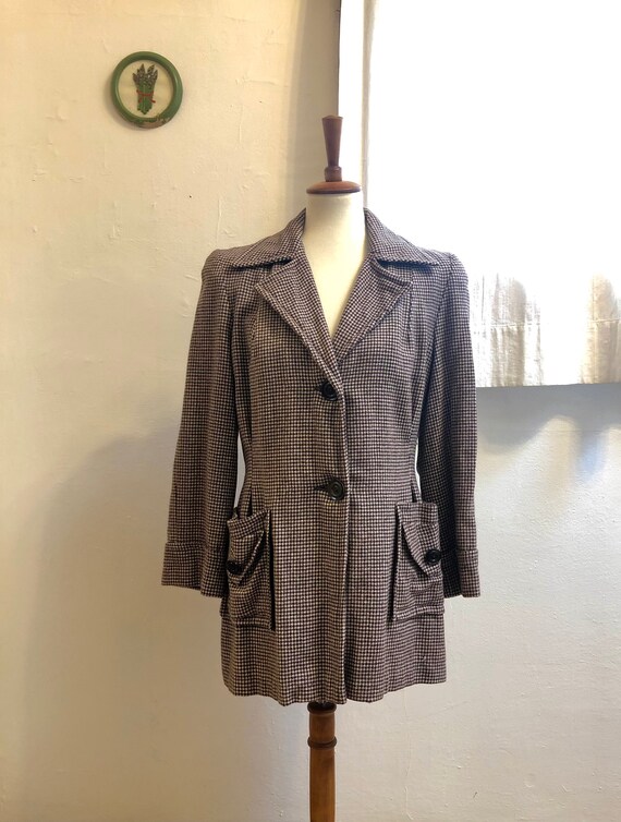 1940s Wool Houndstooth Jacket