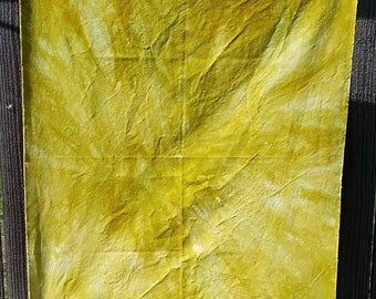 Fat Quarter FQ OOAK Inv 8014 Hand Dyed Fabric Greens