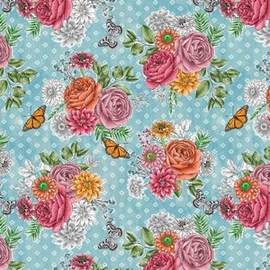 Blue Blushing Bouquets- Da Michael Miller- di Diane Kappa (Inv #63043)