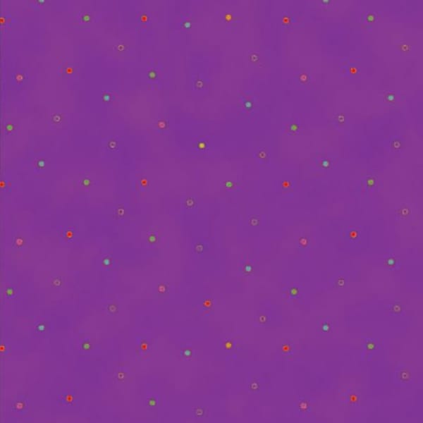 Eggplant Dots with Gold Metallic- Celestial Magic by Laurel Burch Collection From Clothworks- Continuous Yardage (Inv #63174)