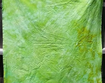 Hand Dyed Fabric- OOAK- 1 yard Green/Blue (Inv 11001)