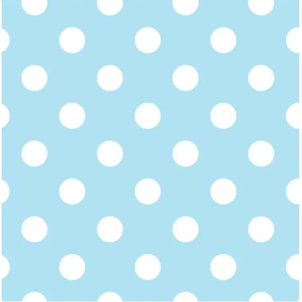 Pastel Blue and White Polka Dots- Happy Dots- Fleece by David Textiles (Inv #41001)