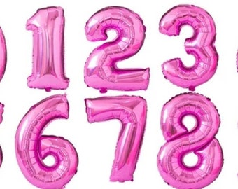 40 Inch PINK Giant Number Mylar Foil Balloon for Birthday Anniversary Graduation Party Decoration