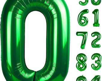 40 inch GREEN Number Mylar Foil Balloon for Birthday Anniversary Graduation Party Decoration