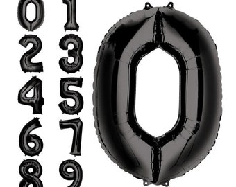 40 inch BLACK Number Mylar Foil Balloon for Birthday Anniversary Graduation Party Decoration