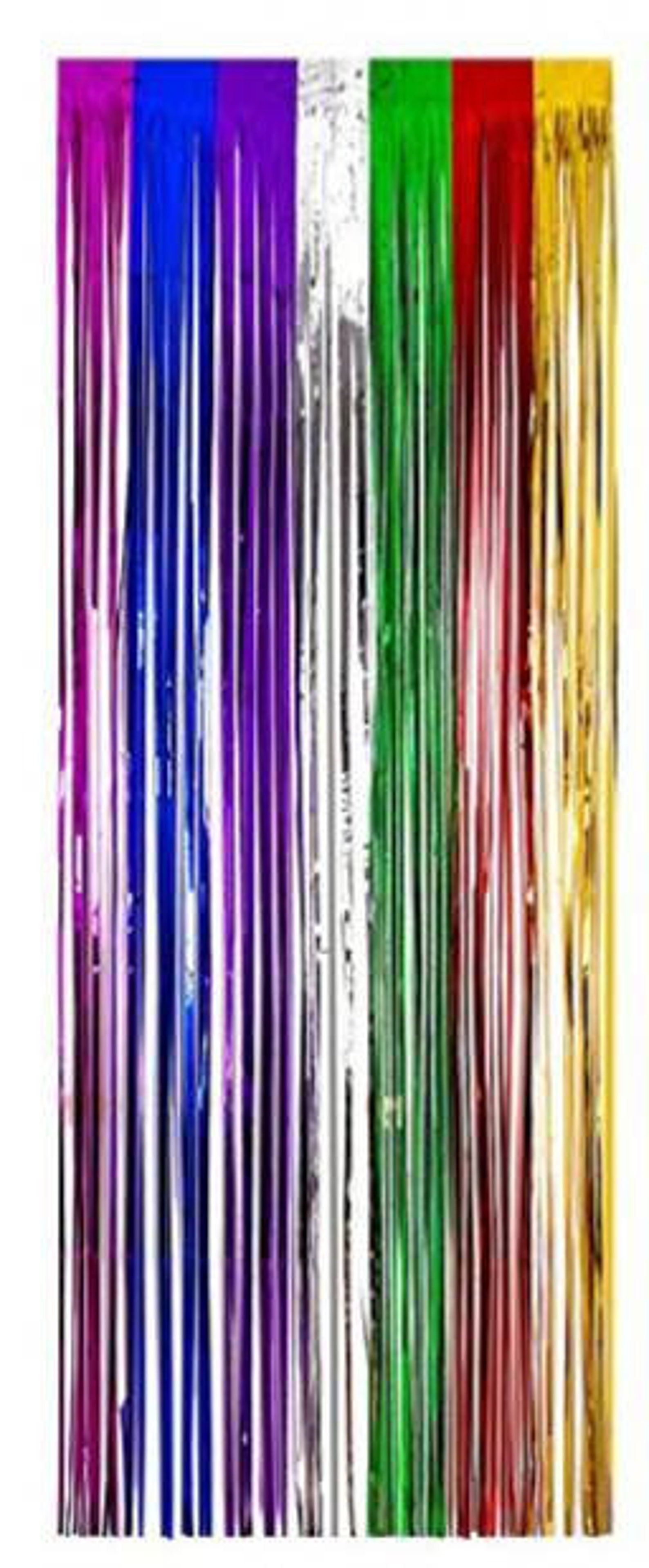 Pack of 2 Rainbow Metallic Foil Fringe Curtains for Party Etsy