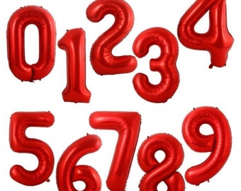 34" Large Red Number Balloons Happy Birthday Jumbo Foil Mylar Balloon 34" Large Red Number Balloons Happy Birthday Jumbo Foil Mylar Balloon
