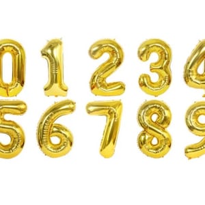 40 Inch GOLD Giant Number Mylar Foil Balloon for Birthday Anniversary Graduation Party Decoration