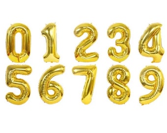 40 Inch GOLD Giant Number Mylar Foil Balloon for Birthday Anniversary Graduation Party Decoration