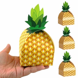 12 pack of Pineapple Treat Favor Boxes Luau Party Favors Tropical Hawaiian Theme