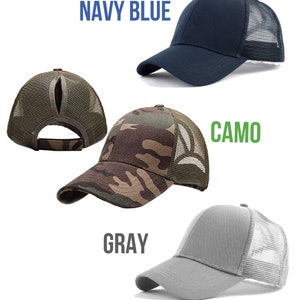 High Pony Tail Messy Bun Baseball Trucker Cotton Mesh Caps