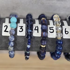 Midnight Hues – Single Strand Glass Bead Bracelets