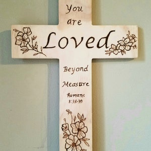Religious Gift, Pyrography Cross, Mother's Day, Bible Verse Cross ...