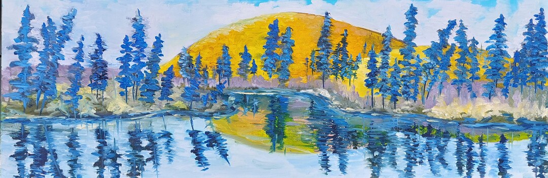 Oil Original Landscape Painting on Canvas Size 36x12 Inches - Etsy