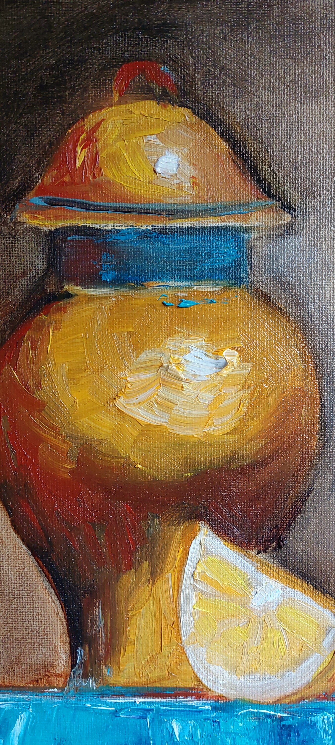 Oil Original Still Life Vintage Painting on Canvas Size 12x12