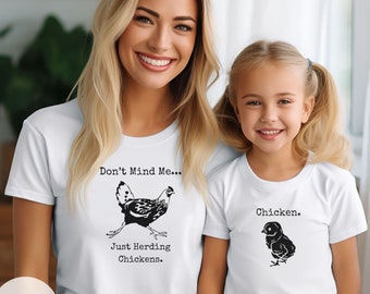 Family Matching Shirt Custom Mom Gift for Mothers Day Funny Chickens Tshirt for New Mom and Baby Gift for Mother