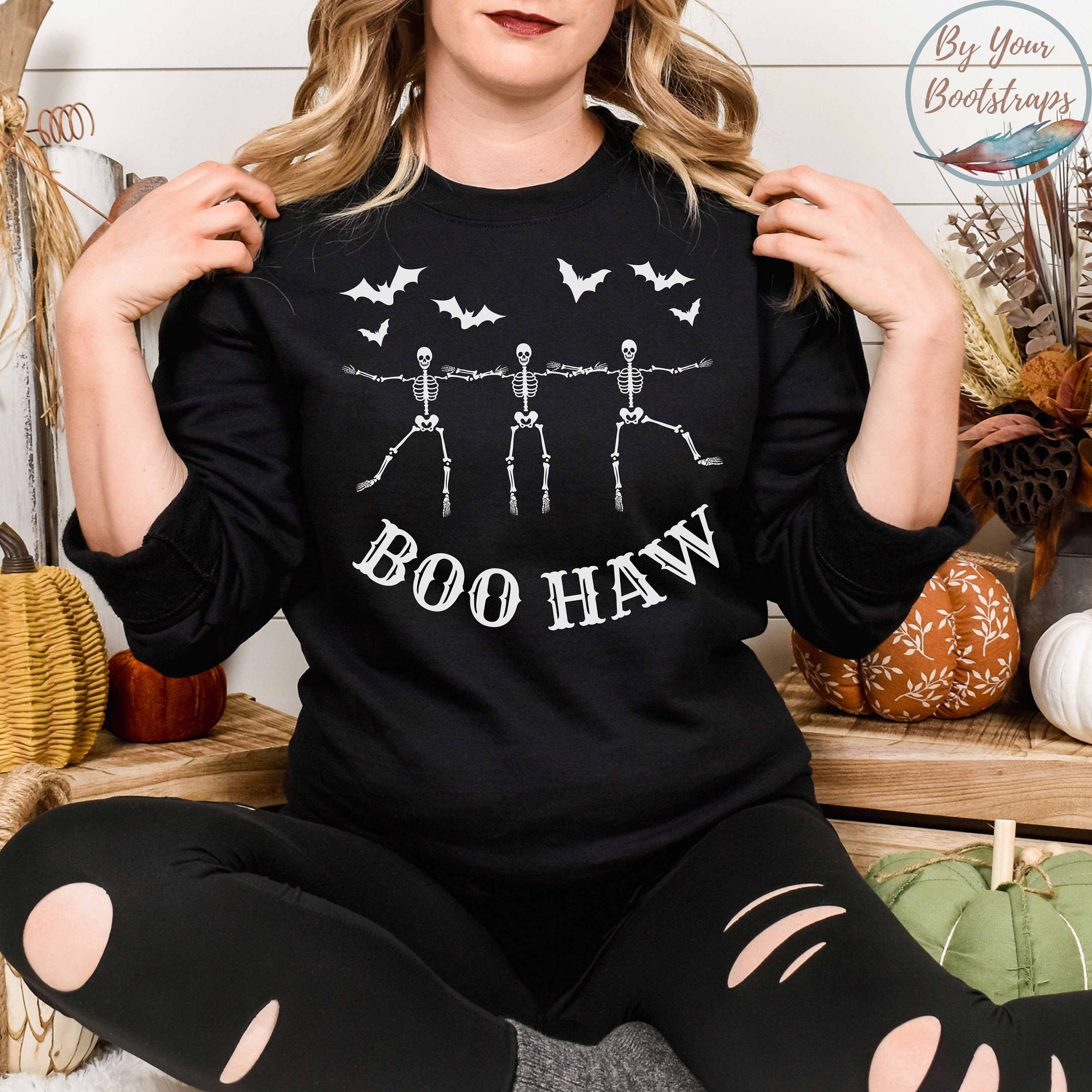 Discover Western Halloween Sweatshirt, 'Boot Scootin' Spooky', Cowboy Halloween Sweatshirt, Retro Halloween Western Shirt, Cute Western Shirt