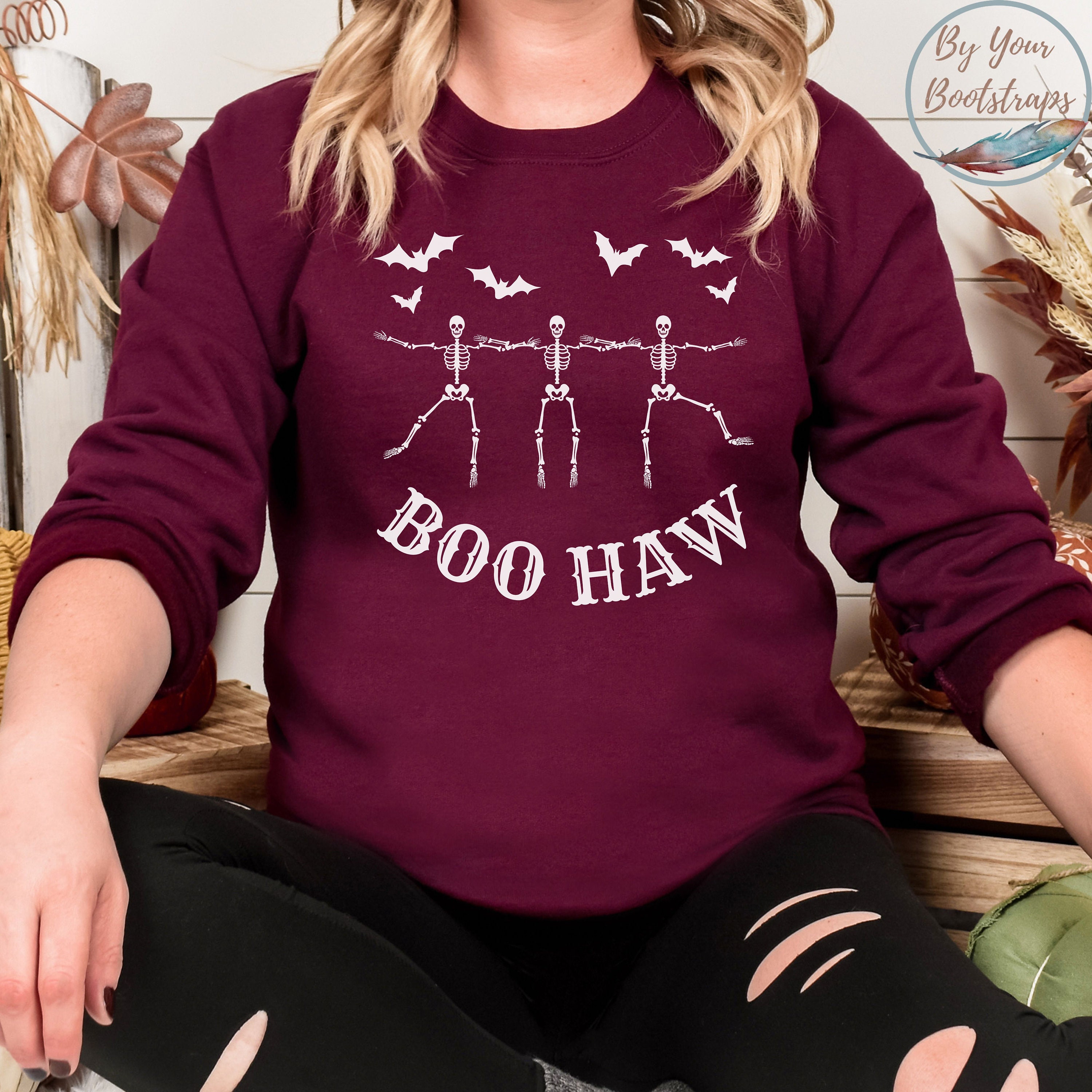 Discover Western Halloween Sweatshirt, 'Boot Scootin' Spooky', Cowboy Halloween Sweatshirt, Retro Halloween Western Shirt, Cute Western Shirt