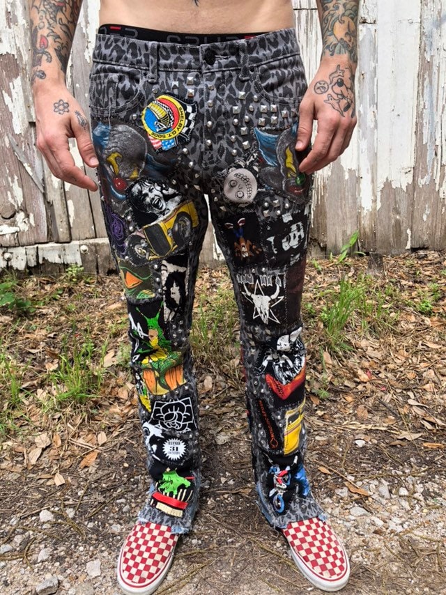 Men's Crust Punk Heavy Metal Style Scab Jeans 30x30 - Etsy