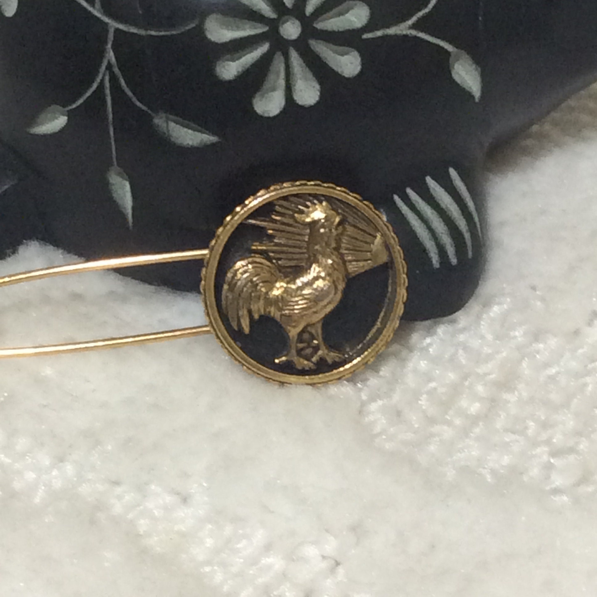 Vintage Safety pin Roster Brooch Etsy