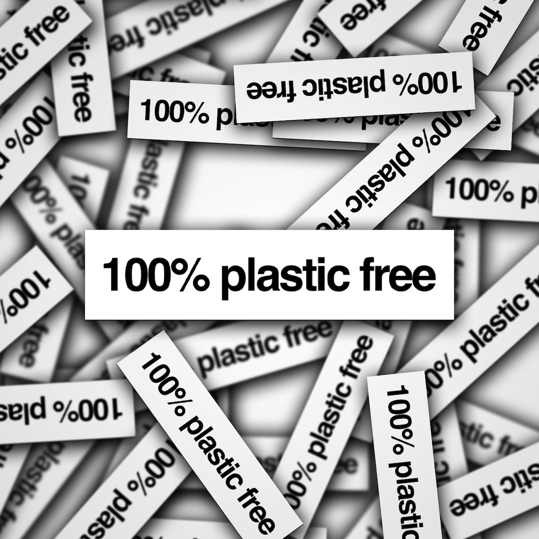 100 Plastic Free Sticker, Small Sticker, Vinyl Sticker, Cute Sticker