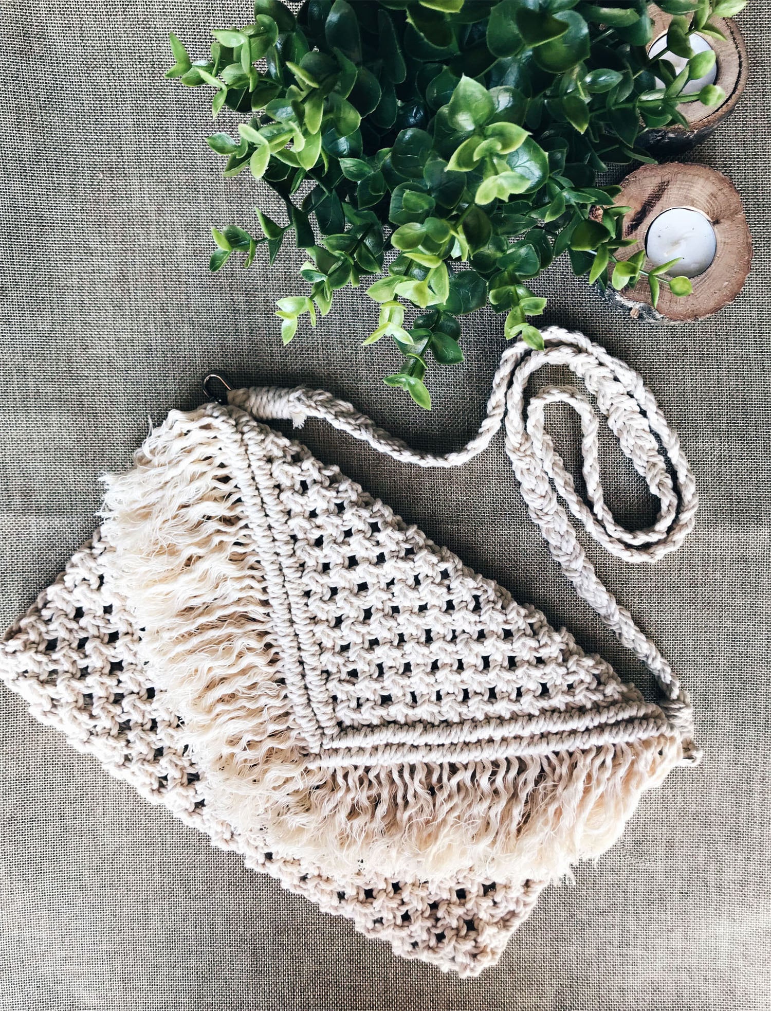 Macrame bag Beige macrame purse Handmade bag Woven purse Etsy