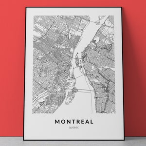 Impression de carte de Montréal, affiche de Montréal, art de Montréal, carte de Montréal, Canadiens de Montréal, carte imprimable de Montréal, art du Québec, art mural Canada