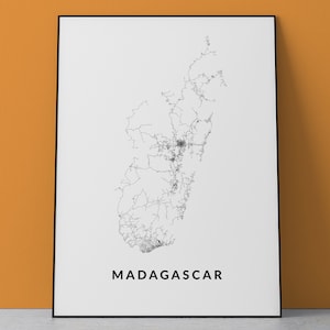 Madagascar Map Art Print: Minimalist Island Poster (Digital Download)