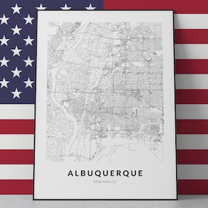Albuquerque New Mexico Map Art Print (Digital Download)