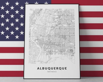 Albuquerque New Mexico Map Art Print (Digital Download)