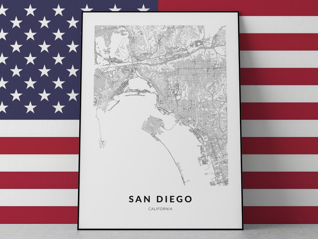 San Diego Map Print, San Diego City, San Diego Poster, California Map ...
