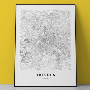 Dresden, Germany, Dresden map, Dresden print, Dresden wall art, Dresden poster, Travel poster print, City map print, Germany map, Map poster