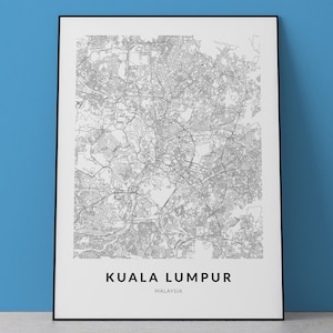Kuala Lumpur Karte, Kuala Lumpur Druck, Kuala Lumpur Malaysia, Kuala Lumpur Kunst, Kuala Lumpur Plakat, Malaysia Karte, Kuala Lumpur Reisegeschenk