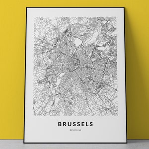 Brüssel Karte, Belgien Karte, Brüssel, Brüssel Druck, Brüssel Kunst, Brüssel Wandkunst, Brüssel Poster, Brüssel Geschenk, Brüssel Wanddekor